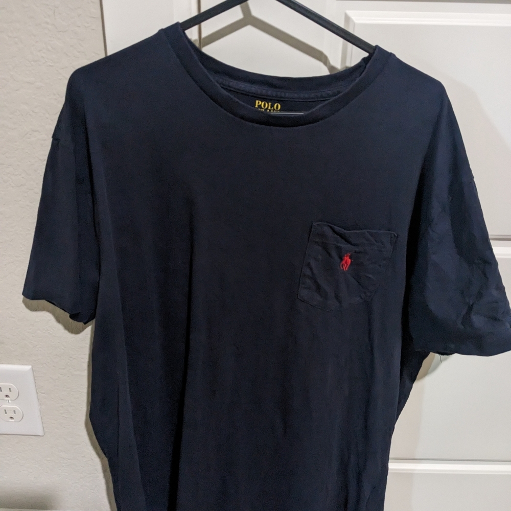Dark Blue Polo Ralph Lauren Cotton t-shirt with pocket medium